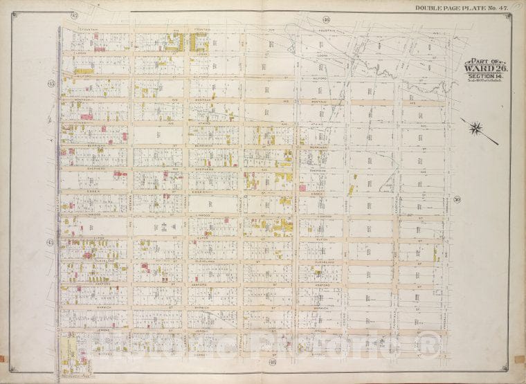 Historic Map - 1916, Brooklyn (New York, N.Y.) Part, No. 47; - Vintage Wall Art