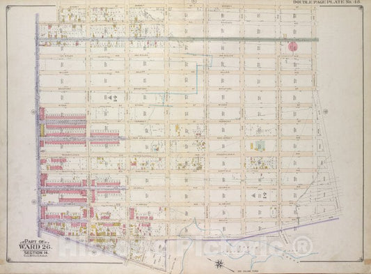 Historic Map - 1916 Brooklyn, (New York, N.Y.), Barbey St Vandalia Ave, Louisiana Ave, Stanley Ave; Williams Ave, New Lots Ave, Schenk Ave, Repose Pl. - Vintage Wall Art