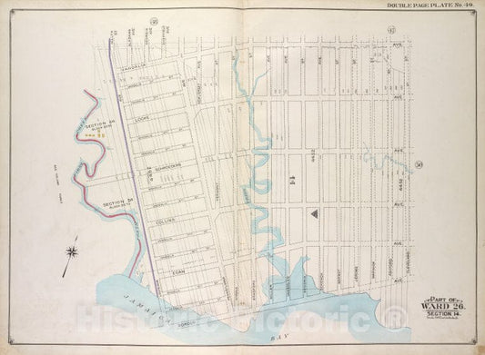 Historic Map - 1916 Brooklyn, (New York, N.Y.), Vandalia Ave, Cleveland St Border Ave, Louisiana Ave, Fresh Or First Creek; Including Malta St Alabama Ave, G - Vintage Wall Art