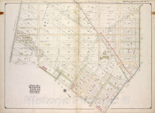 Historic Map - 1916, Brooklyn (New York, N.Y.) Vol. 2, No. 3; Part Of Wards 29 & 32, Section 15; [Bounded By E. New York Ave, E. 98Th St; ] - Vintage Wall Art