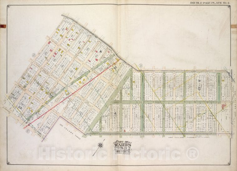 Historic Map - 1916, Brooklyn (New York, N.Y.) Vol. 2, No. 4; Part Of Wards 29 & 32, Section 15; [Bounded By Church Ave, E. 98Th St; ] - Vintage Wall Art