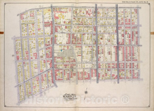 Historic Map - 1916, Brooklyn (New York, N.Y.) Part Of Ward 29, Sections 15 & 16; [Church Ave, New York Ave, Clarendon Road; Dorchester Road, E. 17Th, E. 18Th. - Vintage Wall Art