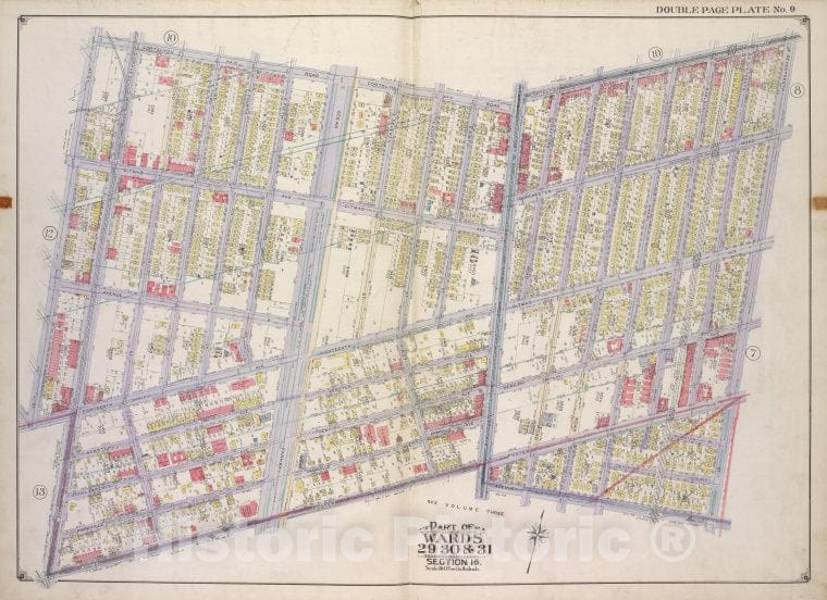 Historic Map - 1916, Brooklyn (New York, N.Y.) Wards 29, 30 & 31 Section 16; [Cortelyou Road, E. 17Th St, Ave G; Foster Ave, Garvesend Ave, West St.] - Vintage Wall Art