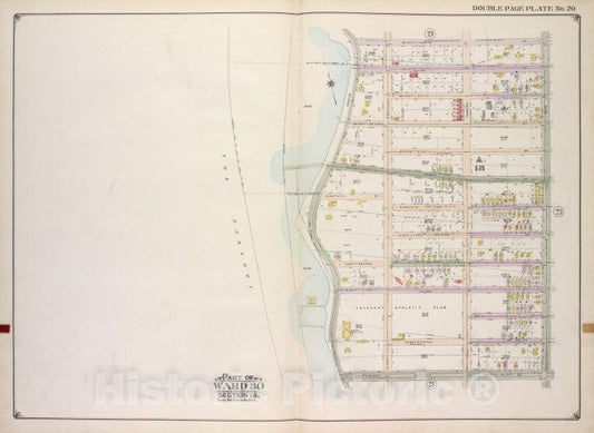 Historic Map - 1916 Brooklyn (New York, N.Y.) Vol. 2, Plate No. 20; Part Of Ward 30, Section 18; [74Th St, Ridge Blvd; Including 86Th St, Shore Road.] - Vintage Wall Art