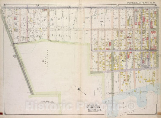 Historic Map - 1916, Brooklyn (New York, N.Y.) Vol. 2, No. 26; Part Of Ward 30, Sections 18 & 19; [Bounded By 86Th St, 17Th Ave, Gravesend Bay; ] - Vintage Wall Art