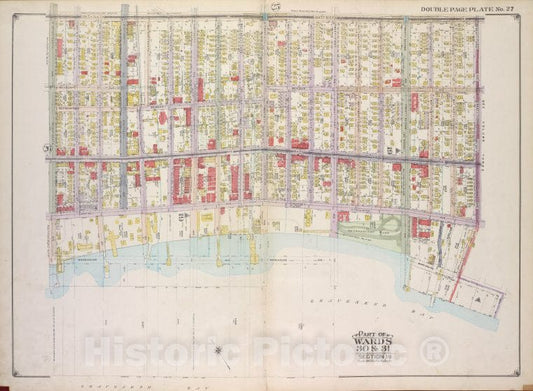 Historic Map - 1916 Brooklyn (New York, N.Y.) Part Of Wards 30 & 31, Section 19; [Bounded By 86Th St, 23Rd Ave, 24Th Ave; Including Gravesend Bay, 17Th Ave.] - Vintage Wall Art