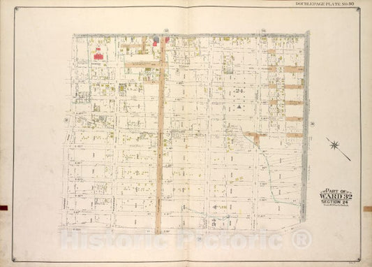 Historic Map - Brooklyn, Vol. 3, Double Page Plate No. 30; Part Of Ward 32, Sec - Brooklyn (New York, N.Y.) - New York (State) - Vintage Wall Art