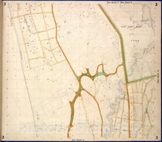 Historic Map - 1873 Bronx, Westchester, New York (N.Y.) Bates, Riverdale, Moshold, Broadway, Vancortlandt, Bailey, Ft. Independence; Albany Road, Church King - Vintage Wall Art
