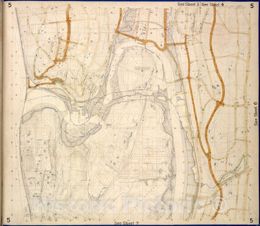 Historic Map - 1873 Bronx, Westchester County, New York (N.Y.) Sheet 5; Morkison, Johnson, Riverdale, Ackerman, Church, Bway, Macomb, Albany, Bailas, Heath, Boston - Vintage Wall Art