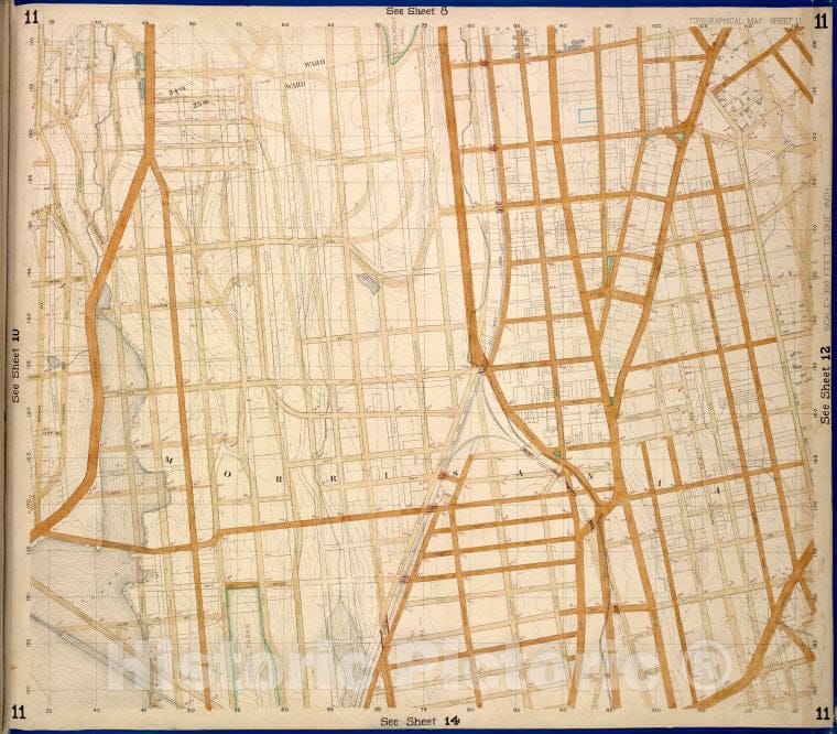 Historic Map - 1873 Bronx, Westchester, New York (N.Y.) Union, Tinton, Eacle, Ann'S, Rae, Cerman Pl, Brook, Bercen, 3Rd; 153Rd, Rail Road East, Vintage Wall Art