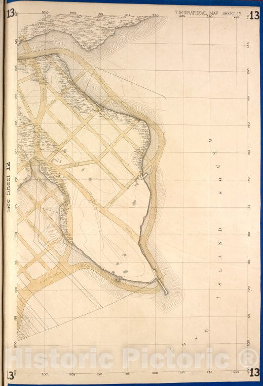 Historic Map - 1873 Bronx, Westchester County, New York (N.Y.) Sheet 13; [Cdgewater Road, Halleck St, Coster Ave; Including Payne St, Barlow St, Falconer St.] - Vintage Wall Art