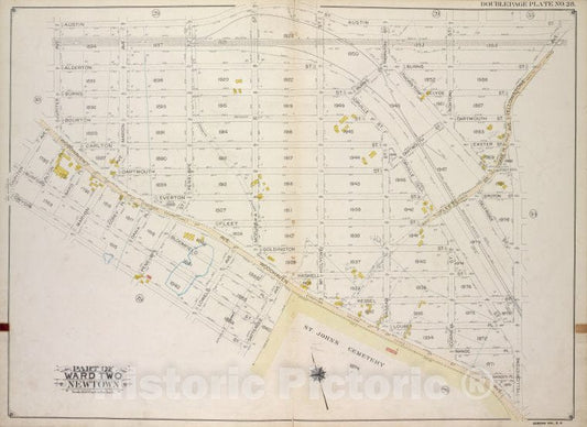 Historic 1913 Map - Queens, Vol. 2A, Double Page Plate No. 28; Part Of Ward Two Newt - Vintage Wall Art