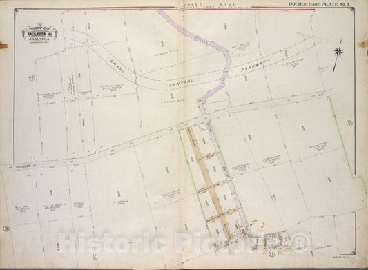 Historic 1913 Map - Queens, Vol. 1A, Double Page Plate No. 5; Part Of Ward 4 Jamaica - Vintage Wall Art