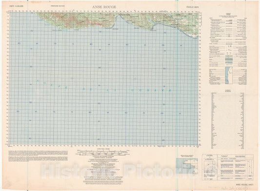 Historic 1961- Map - Anse Rouge - Vintage Wall Art