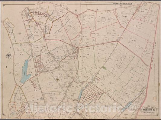 Historic Map - 1901 Queens County, New York (N.Y.), Queens, Jamaica, Ward 4; South, Old Country Rd, Boundary Line Of City Of New York, Merrick Rd, Conduit, Vintage Wall Art