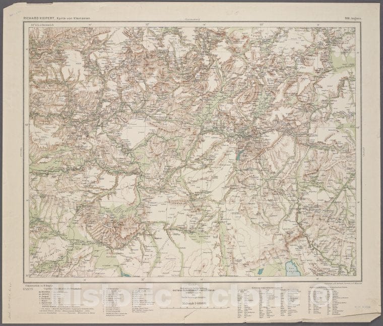 Historic 1902 Map - B3. Angora.- Turkey - Maps - Vintage Wall Art, V2