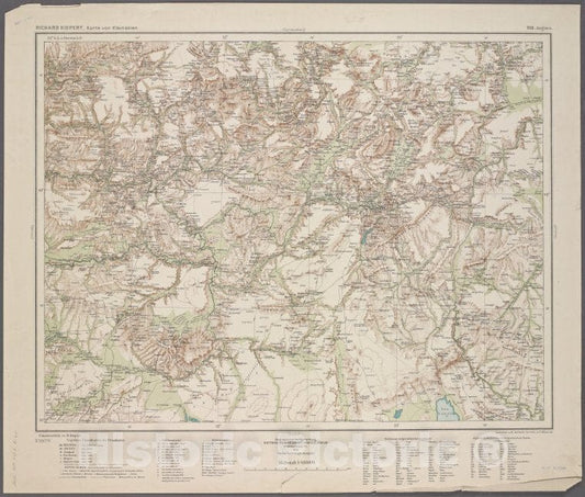 Historic 1902 Map - B3. Angora.- Turkey - Maps - Vintage Wall Art, V2