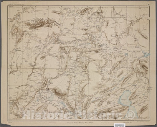 Historic 1890 Map - Sheet 9. 1: 250,000.- Turkey - Vintage Wall Art