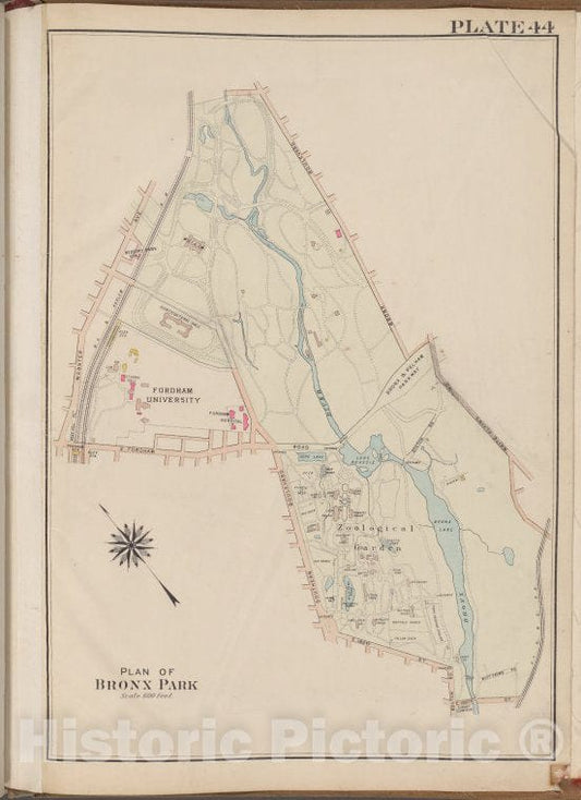 Historic Map - 1911 Bronx (New York, N.Y.), Plate 44 [Bronx Blvd, White Plains Rd, E. 180Th St, E. 182Nd St, Southern Blvd, E. Fordham Rd, Webster Ave.] - Vintage Wall Art