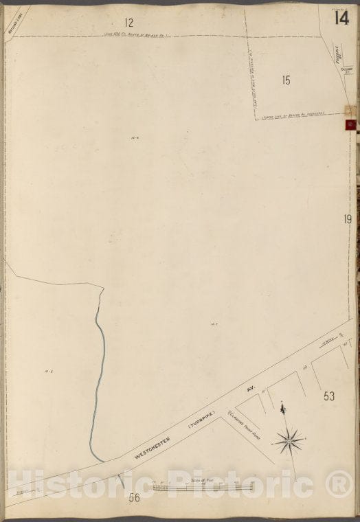 Historic 1905- Map - Bronx, V. A, Plate No. 14 [Map Bounded By Westchester Ave.] - New York (N.Y.) - Vintage Wall Art