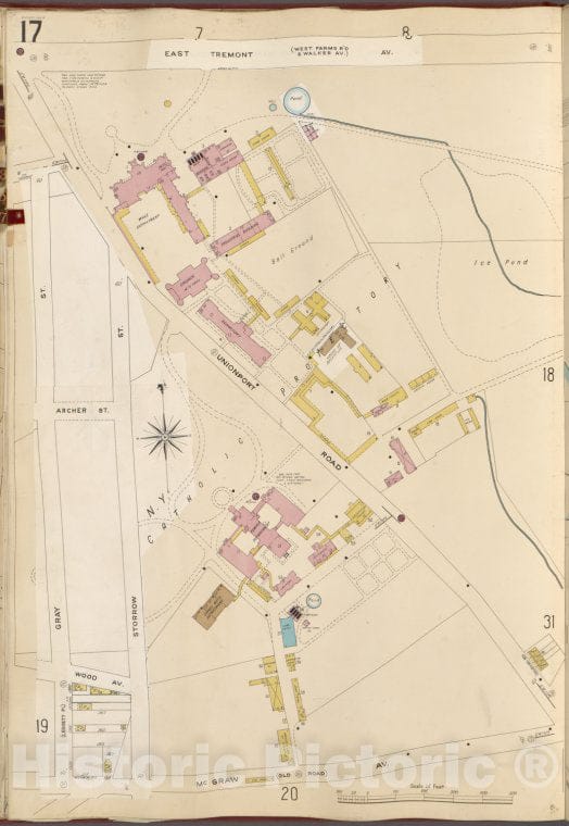 Historic 1905- Map - Bronx, V. A, Plate No. 17 [Map Bounded By East Tremont Ave, Unionport Rd, Mcgraw Ave, Gray St.] - New York (N.Y.) - Vintage Wall Art