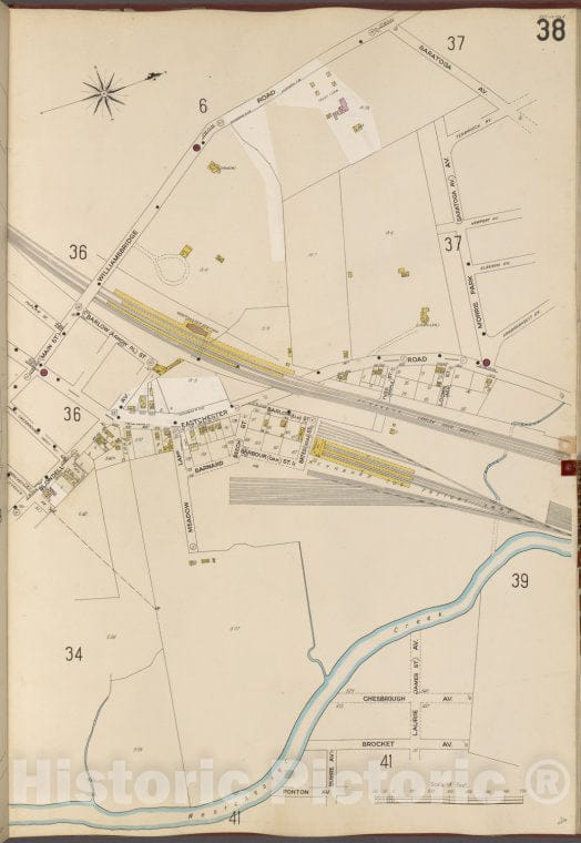 Historic Map - 1905 Bronx, New York (N.Y.), V. A, Plate No. 38 [Saratoga Ave, Morris Park Ave, Westchester Creek, Williamsbridge Rd.] - Vintage Wall Art