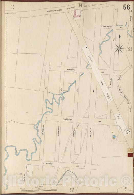 Historic Map - 1905 Bronx, New York (N.Y.), V. A, Plate No. 56 [Westchester Ave, Old Clason'S Point Rd, Story Ave, Craighill Ave.] - Vintage Wall Art