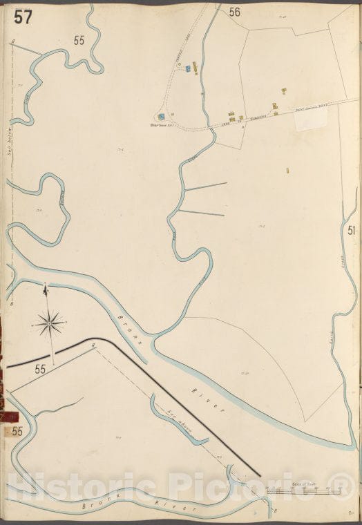 Historic 1905- Map - Bronx, V. A, Plate No. 57 [Map Bounded By Bronx River.] - New York (N.Y.) - Vintage Wall Art