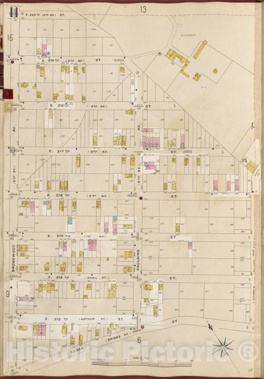 Historic 1905- Map - Bronx, V. B, Plate No. 11 [Map Bounded By E. 220Th St, Tilden St, Bronxwood Ave.] - New York (N.Y.) - Vintage Wall Art