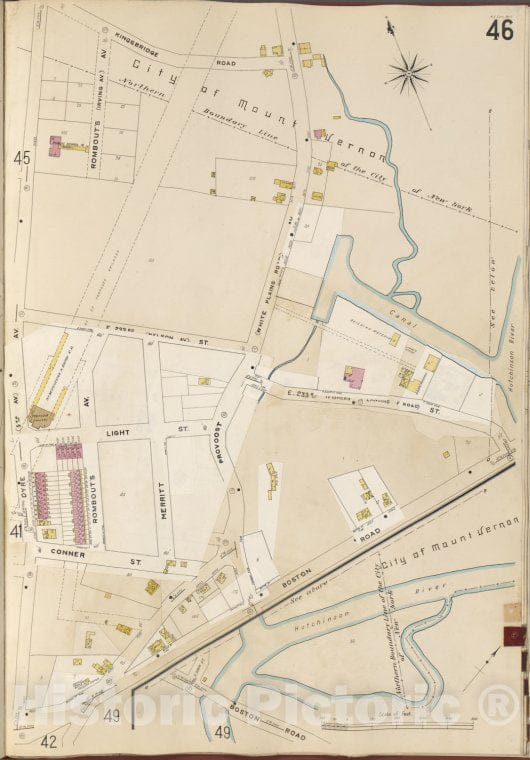 Historic 1905- Map - Bronx, V. B, Plate No. 46 [Map Bounded By Kingsbridge Rd, E. 233Rd St, Boston Rd, Dyre Ave.] - New York (N.Y.) - Vintage Wall Art