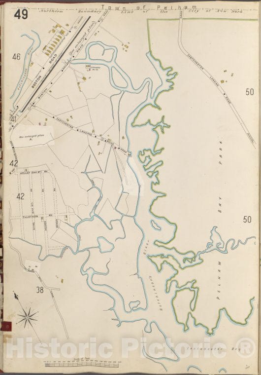 Historic 1905- Map - Bronx, V. B, Plate No. 49 [Map Bounded By Boston Rd, Pelham Bay Park] - New York (N.Y.) - Vintage Wall Art