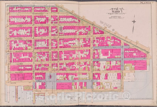 Historic Map - 1893 New York (N.Y.), Plate 11 [Grand St, East River, Clinton St, Division St.] - Vintage Wall Art