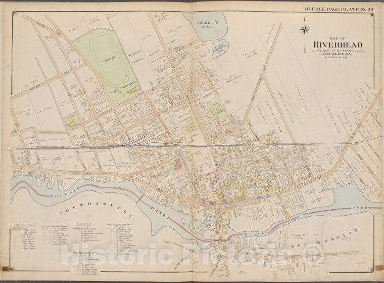 Historic 1902 Map - Suffolk County, V. 2, Double Page Plate No. 29 [Map Bounded By Map Of Riverhead] - Suffolk County (N.Y. - Vintage Wall Art