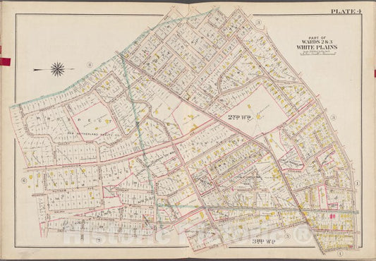 Historic Map - 1910 Westchester County, New York (N.Y.), V. 1, Double Page Plate No. 4 [Fisher Ave, Winchester St, Davis Ave, Smith Ave, Prescott Ave.] - Vintage Wall Art