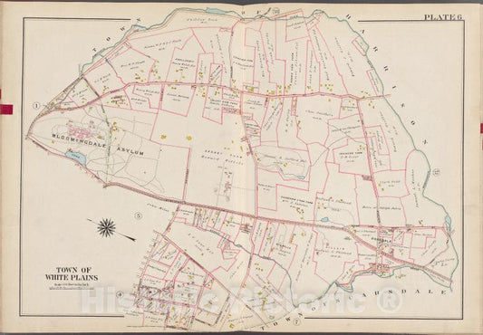 Historic Map - 1910 Westchester County, New York (N.Y.), V. 1, Double Page Plate No. 6 [Toen Of Harrison, Town Of Scarsdale, Prescott Ave, Bloomingdale Rd.] - Vintage Wall Art