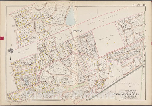 Historic Map - 1910 Westchester County, New York (N.Y.) [Mamaroneck, Albemarle, Brookdale, Hamilton, Sydney St, Montgomery Circle, Overlook Circle - Vintage Wall Art