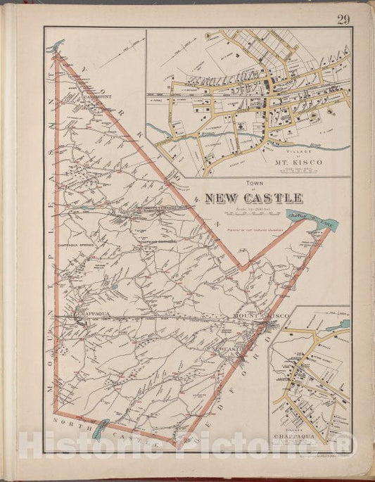 Historic Map - 1893 Westchester County, New York (N.Y.), Plate No. 29 [Map Of Town Of New Castle, Village Of Mt.Kisco, Village Of Chappaqua] - Vintage Wall Art