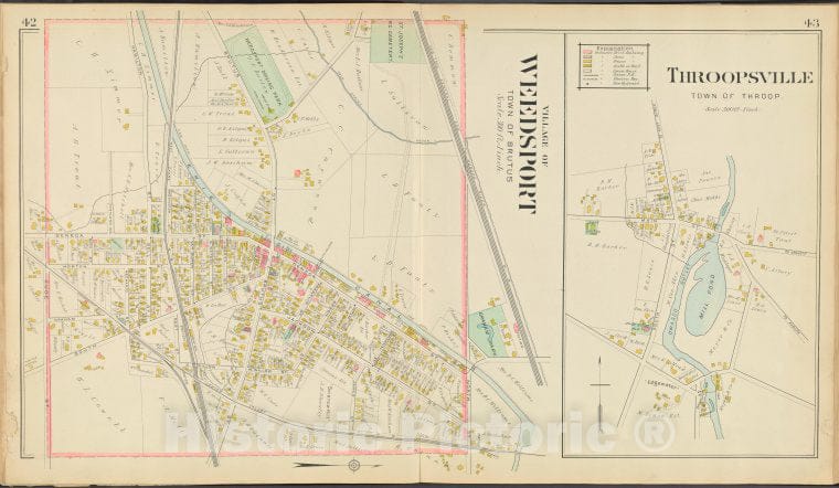 Historic 1904 Map - Cayuga County, Left Page [Map Of Village Of Weedsport, Town Of B - Vintage Wall Art