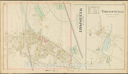 Historic 1904 Map - Cayuga County, Left Page [Map Of Village Of Weedsport, Town Of B - Vintage Wall Art
