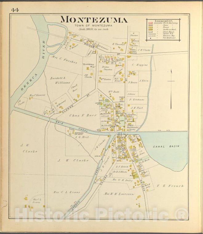 Historic 1904 Map - Cayuga County, Left Page Map Of Montezuma - Vintage Wall Art