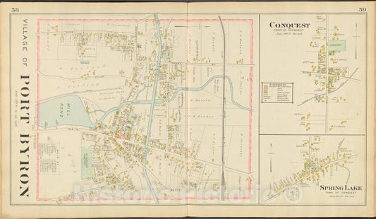 Historic 1904 Map - Cayuga County, Left Page [Map Of Village Of Port Byron] - Vintage Wall Art