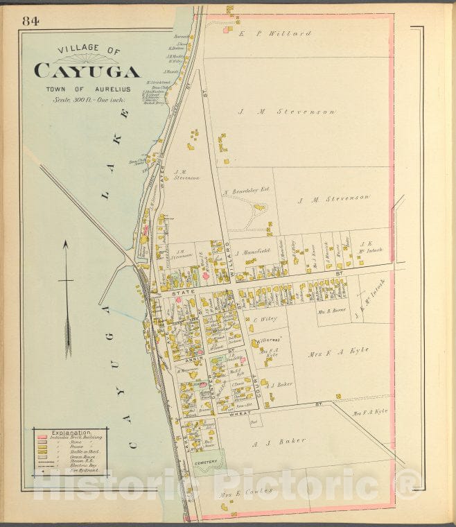 Historic 1904 Map - Cayuga County, Left Page [Village Of Gayuga] - Vintage Wall Art