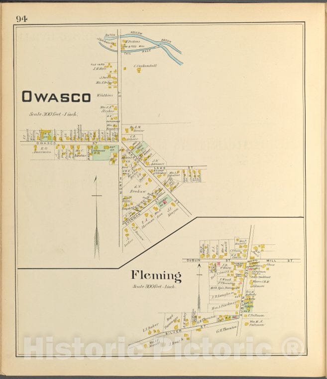 Historic 1904 Map - Cayuga County, Left Page [Map Of Owasco, Fleming] - Vintage Wall Art