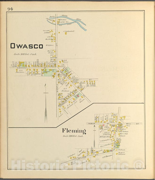 Historic 1904 Map - Cayuga County, Left Page [Map Of Owasco, Fleming] - Vintage Wall Art