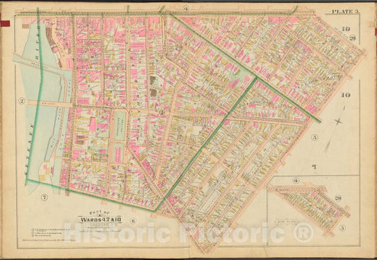 Historic 1888 Map - Rochester, Double Page Plate No. 3 [Map Bounded By Main St, Asv - Vintage Wall Art