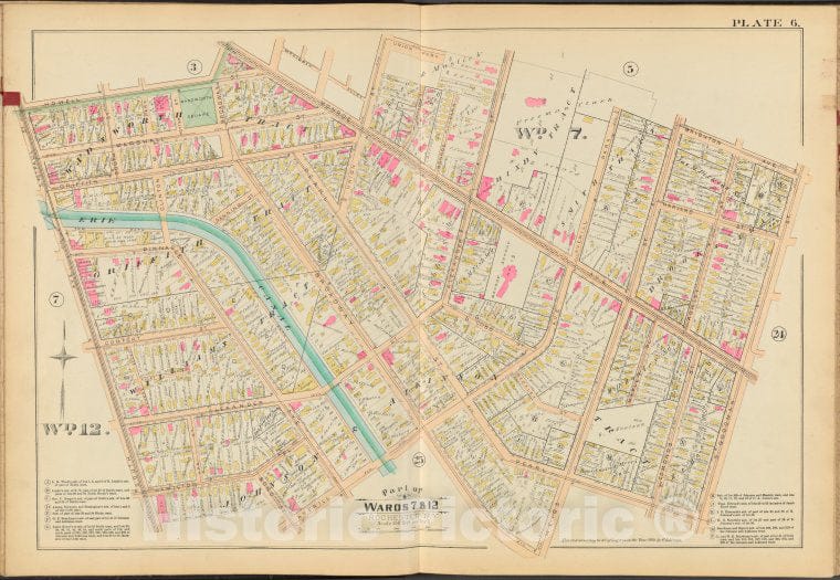 Historic 1888 Map - Rochester, Double Page Plate No. 6 [Map Bounded By Brighton Ave. - Vintage Wall Art