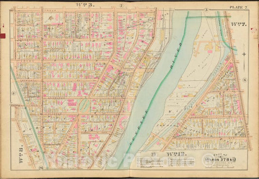 Historic 1888 Map - Rochester, Double Page Plate No. 7 [Map Bounded By Troup St, So - Vintage Wall Art