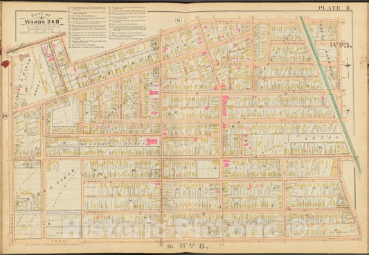 Historic 1888 Map - Rochester, Double Page Plate No. 8 [Map Bounded By Troup St, S. - Vintage Wall Art