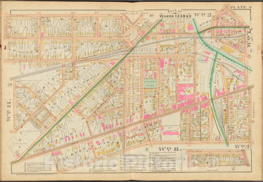 Historic 1888 Map - Rochester, Double Page Plate No. 9 [Map Bounded By Camprell St, Vintage Wall Art