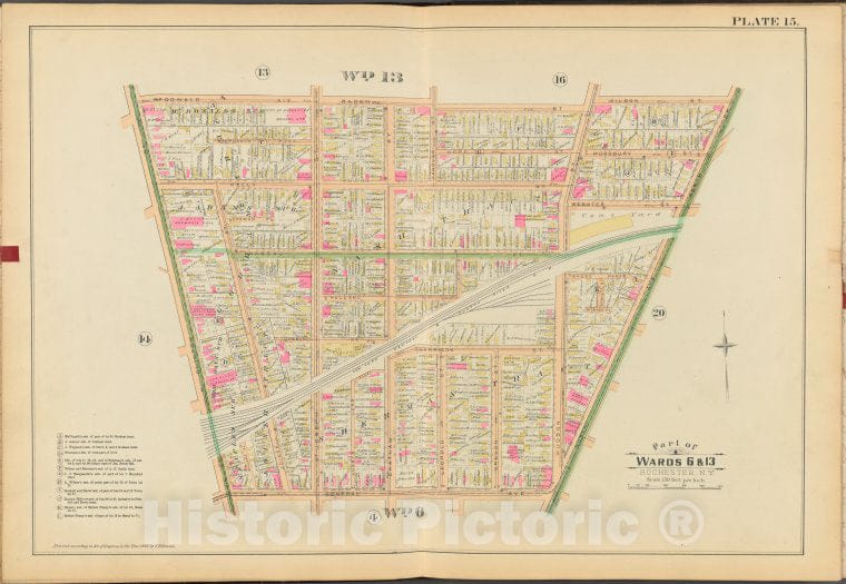 Historic 1888 Map - Rochester, Double Page Plate No. 15 [Map Bounded By Mc. Donald A - Vintage Wall Art